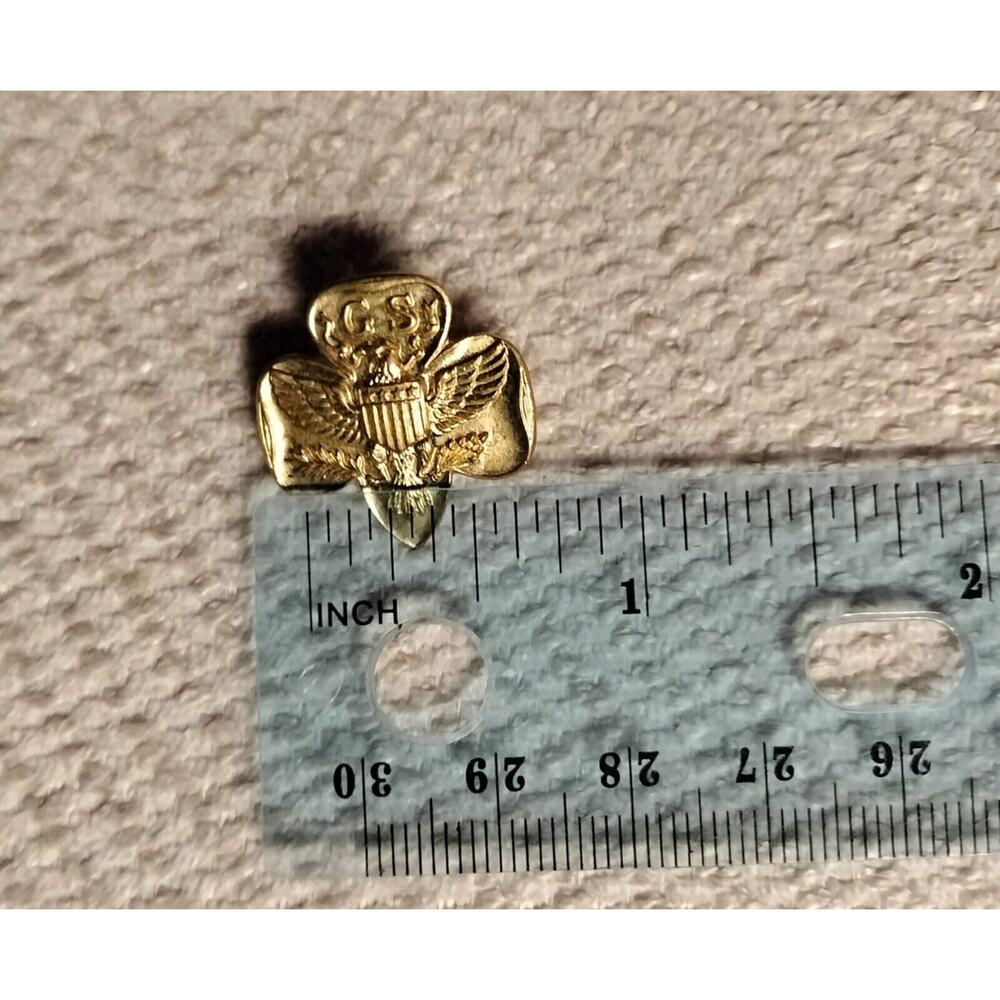 Vintage Girl Scout 1952 Korean War Type 6C Stamped Membership Pin Official Lapel - Picture 13 of 16